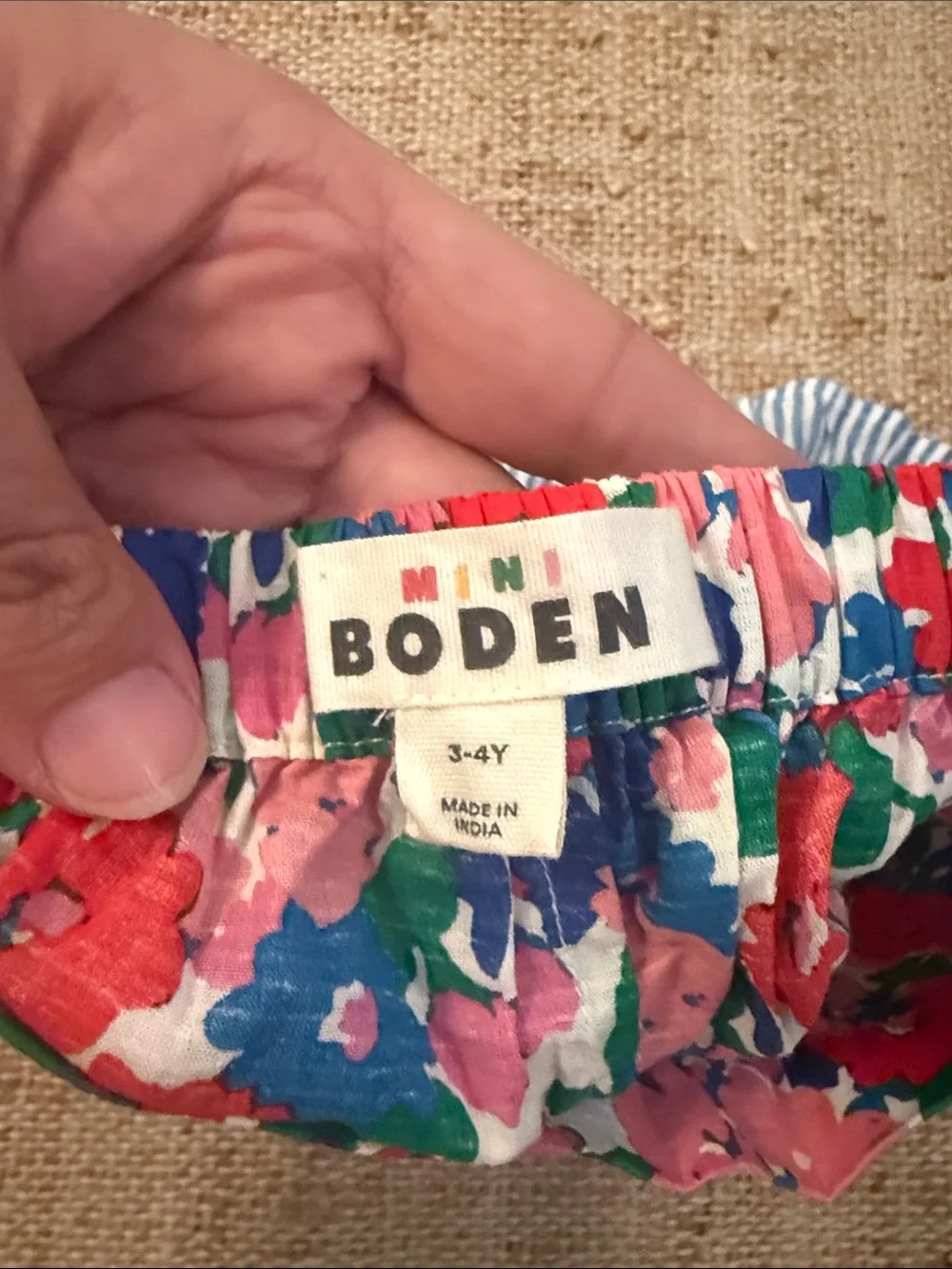 Mini Boden Wrap Frill Skort Floral Bunch Pink, Red, Blue, Green 3-4Y